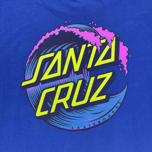 Santa Cruz T-Shirt Men’s Large Blue Ombre Front Back Graphic Skatewear - Picture 7 of 14